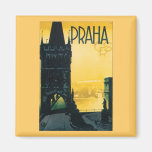 Affiche vintage de Prague (Praha) Aimant