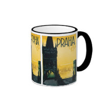 Affiche vintage de Prague (Praha) Tasse À Café