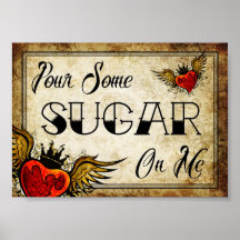 Affiche vintage de Tableau de dessert de tatouage 