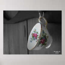 Affiche vintage de tasse de thé