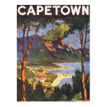 Affiche vintage de voyage, Cape Town, Afrique du S Cartes Postales