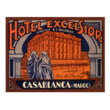 Affiche vintage de voyage, Casablanca, Maroc, Afri Cartes Postales