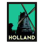 affiche vintage de voyage d'art déco de la Holland Carte Postale