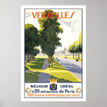 Affiche vintage de voyage de Français de "Versaill