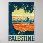Affiche vintage de voyage de la Palestine de visit