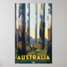 Affiche vintage de voyage de l'Australie