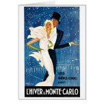 Affiche vintage de voyage de L'Hiver Monte Carlo M Cartes