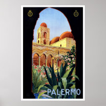 Affiche vintage de voyage de "Palerme"