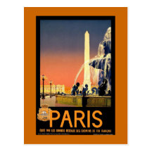 Affiche vintage de voyage de "Paris" Cartes Postales