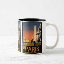 Affiche vintage de voyage de "Paris" Tasse À Café