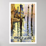 Affiche vintage de voyage de Venise Italie