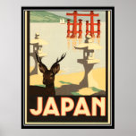 Affiche vintage de voyage du Japon