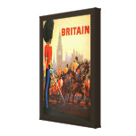 Affiche vintage de voyage, Grande-Bretagne, Anglet Toile Tendue
