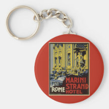 Affiche vintage de voyage, hôtel de brin de Marini Porte-clefs