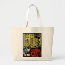 Affiche vintage de voyage, hôtel de brin de Marini Sacs Fourre-tout