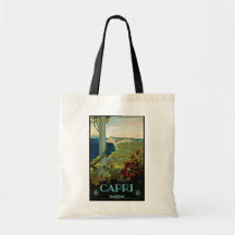 Affiche vintage de voyage, île de Capri, Italie It Sac Fourre-tout