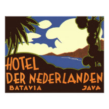Affiche vintage de voyage, Indonésie Faire-parts