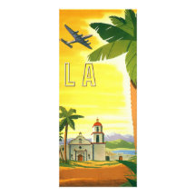 Affiche vintage de voyage, Los Angeles, la Califor Invitations
