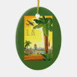 Affiche vintage de voyage, Los Angeles, la Califor Décoration Pour Sapin De Noël