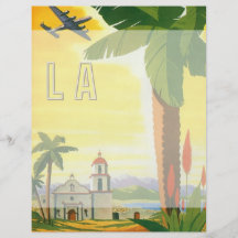 Affiche vintage de voyage, Los Angeles, la Califor Tract Customisé
