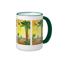 Affiche vintage de voyage, Los Angeles, la Califor Tasse