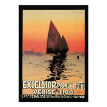 Affiche vintage de voyage, palais Venise de laine  Bristol Personnalisé