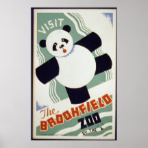 Affiche vintage de zoo de Brookfield