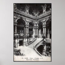 Affiche vintage d'escalier de théatre de l'opéra d