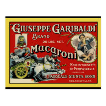 Affiche vintage d'étiquette de macaronis d'art cartes postales