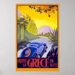 Affiche vintage magnifique de voyage de la Grèce