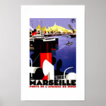 Affiche vintage Marseille de voyage