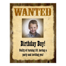 Affiche voulue personnalisée, bandit d'anniversair faire-part personnalisables
