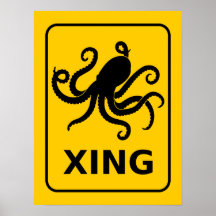 Affiches de croisement de céphalopode