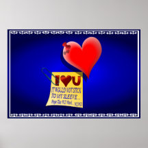 Affiches de note de coeur et d'amour de Valentine
