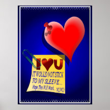 Affiches de note de coeur et d'amour de Valentine
