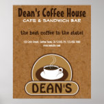 Affiches faites sur commande de café de tasse de c