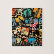 Affiches la rétro Europe vintage Asie Etats-Unis d puzzles