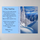 Affiches majestueuses de dessus de neige du feu et
