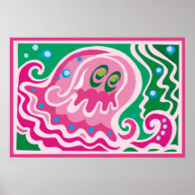 Affiches roses de poulpe
