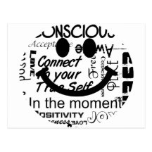 Affirmations spirituelles souriantes carte postale