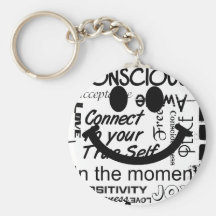 Affirmations spirituelles souriantes porte-clefs