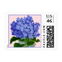 Affranchissement bleu vintage de fleur d'hortensia timbres poste