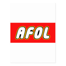 AFOL, arrière - plan rouge Carte Postale