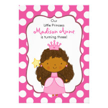 Afro-américain de princesse Invitation de point de