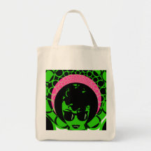 Afro vert d'écharpe de rose de visage sac en toile