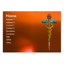 AGATE de CADUCÉE, rose vibrant d'or jaune-orange Cartes De Visite Professionnelles