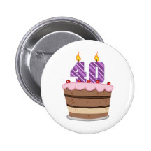 Âge 40 sur le gâteau d'anniversaire pin's