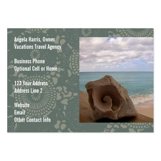 Agence de voyages de vacances de plage pour des ag carte de visite