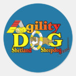 Agilité de Sheltie de chien de berger de Shetland Autocollants Ronds