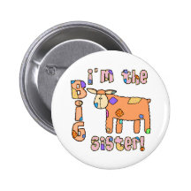 Agneau je suis la grande soeur badge avec épingle